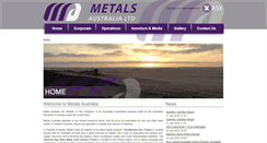Desktop Screenshot of metalsaustralia.com.au